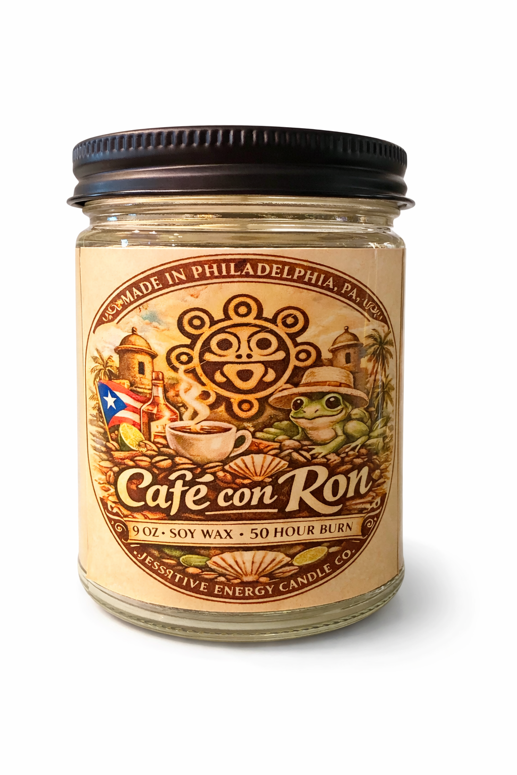 Café con Ron – 9 oz Soy Wax Candle (50 Hour Burn)